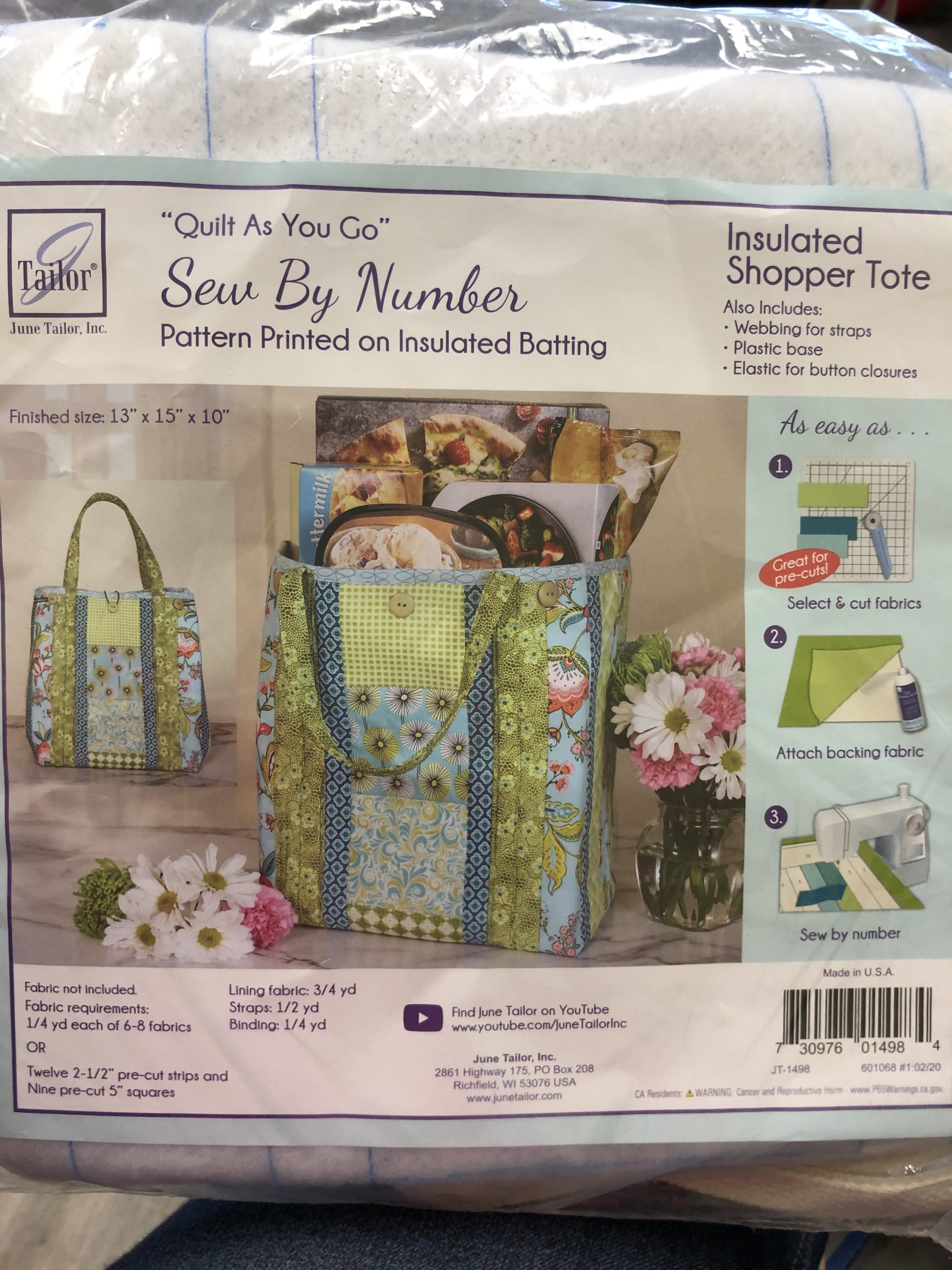 June Tailor Quilt as You Go Insulated Shopper Tote - Quilting In The Valley