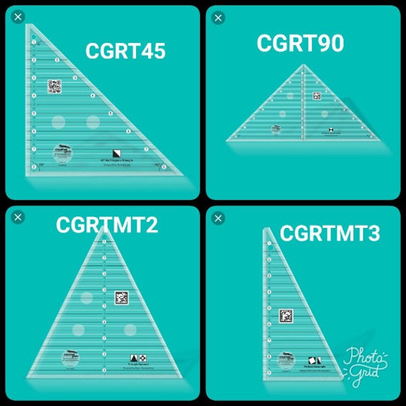 Creative Grids TAOS 4 pc. ruler set, CGRT45, CGRT90, CGRTMT2, CGRTMT3