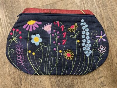 Garden Flower Clutch In the Hoop Zippered Bag Kit-(Learning Library)